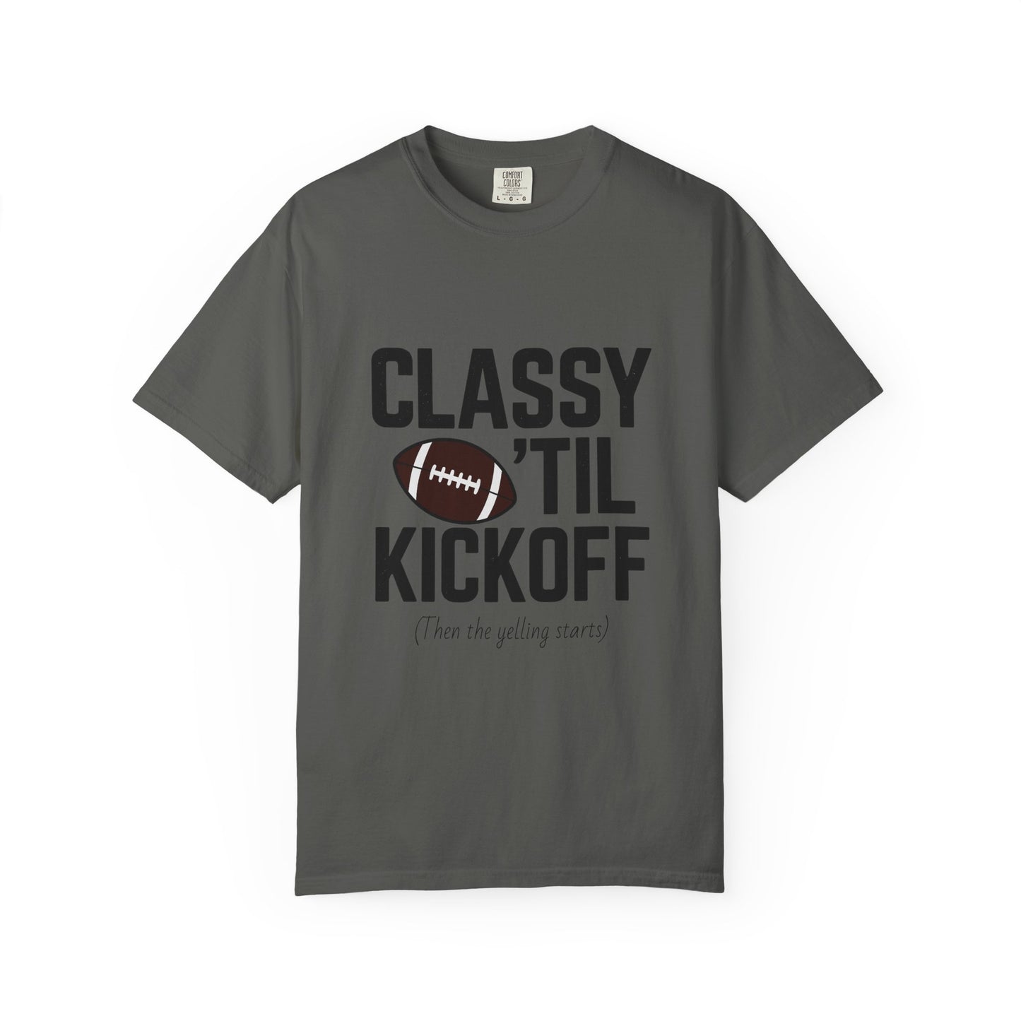 Classy Football T-Shirt | Unisex Garment-Dyed Tee for Game Day, Tailgating, Party Wear, Sports Fans, Gift Ideas