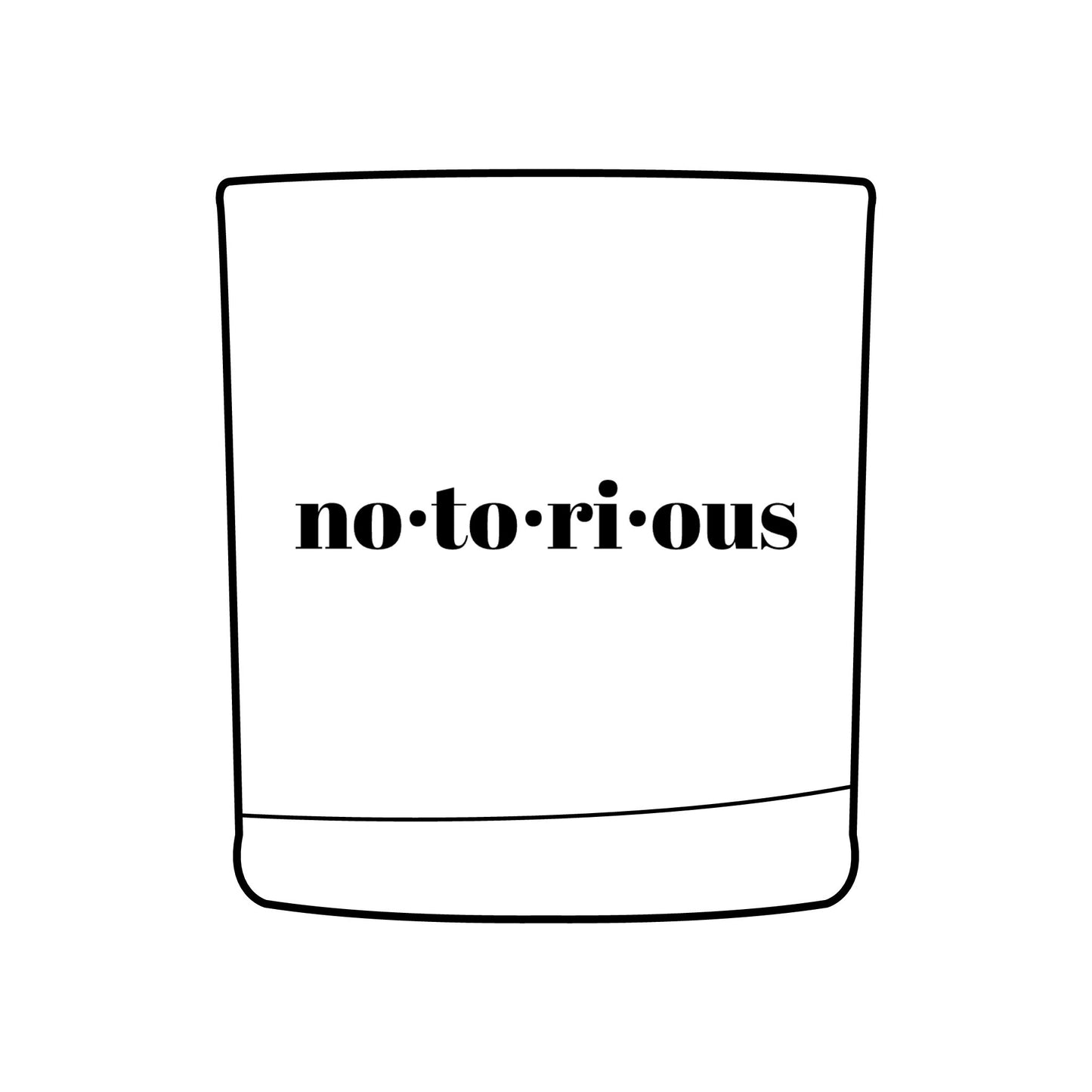 Notorious Tee NOTORIOUS Whiskey Glass, 10.5oz (Engraving)