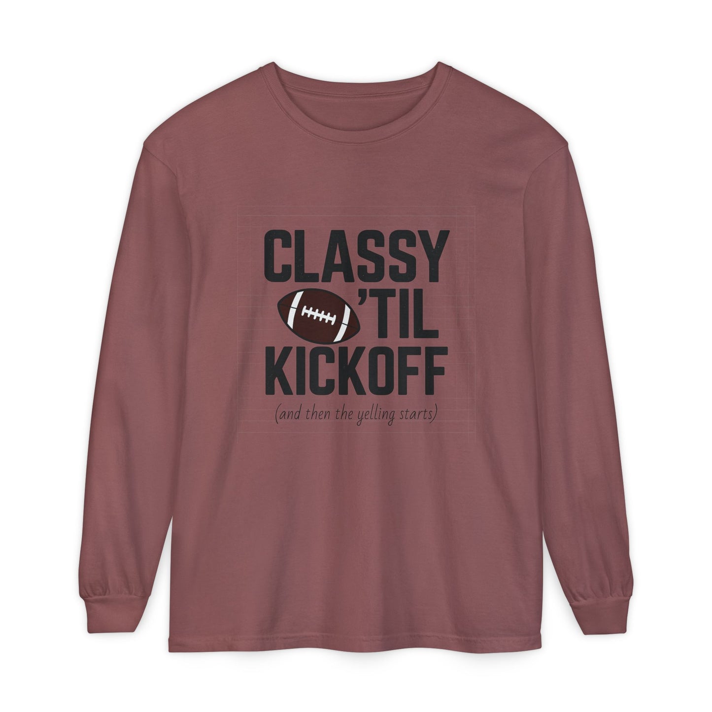 Football Themed Long Sleeve T-Shirt, Football Fan Tee, Game Day Apparel, Unisex Casual Wear, Sports Apparel, Kickoff Party Shirt
