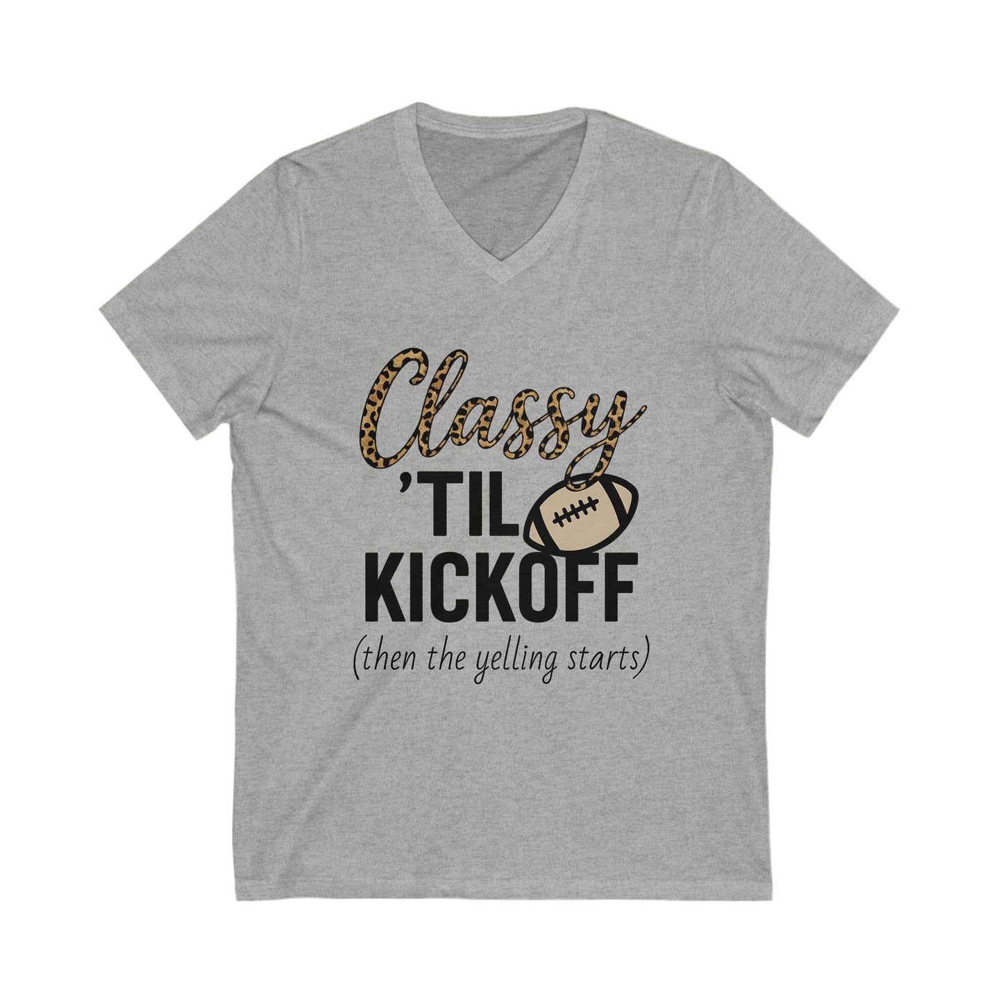 Notorious Tee Classy Football Fan V-Neck Tee, Women’s Game Day Shirt, Cute Sports Shirt, Tailgate Outfit, Football Party Tee