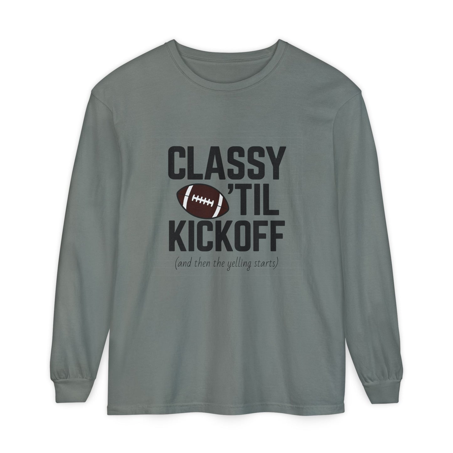 Football Themed Long Sleeve T-Shirt, Football Fan Tee, Game Day Apparel, Unisex Casual Wear, Sports Apparel, Kickoff Party Shirt