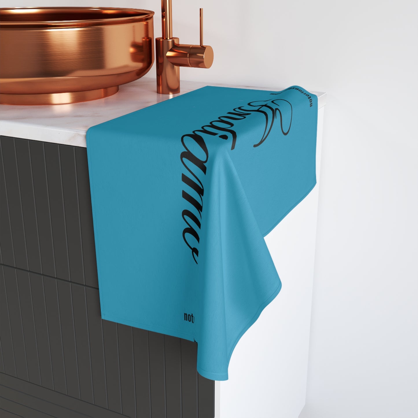 ANDIAMO Teal Luxury Yacht Hand Towel - Nautical Decor, Beach House Gift, Marine-Themed Accessory, Sailing Enthusiast Towel, Coastal Home Essentials