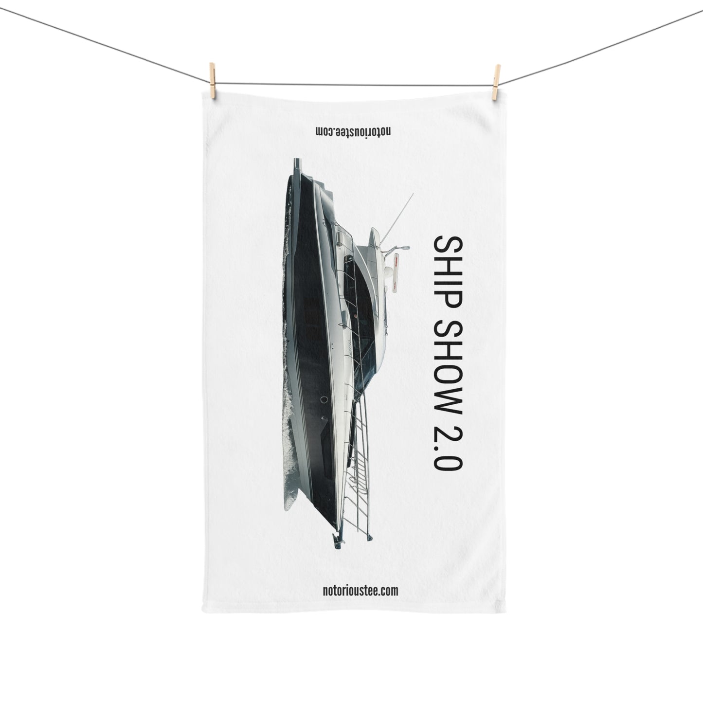 Ship Show 2.0 Luxury Yacht Hand Towel - Nautical Decor, Beach House Gift, Marine-Themed Accessory, Sailing Enthusiast Towel, Coastal Home Essentials