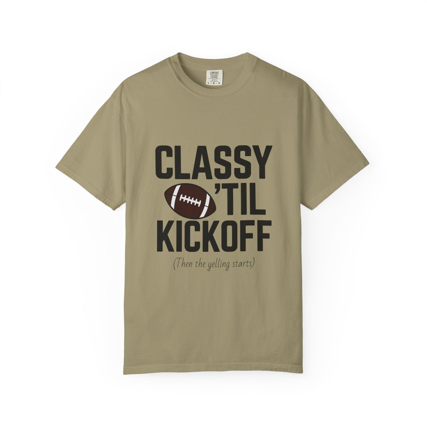 Classy Football T-Shirt | Unisex Garment-Dyed Tee for Game Day, Tailgating, Party Wear, Sports Fans, Gift Ideas