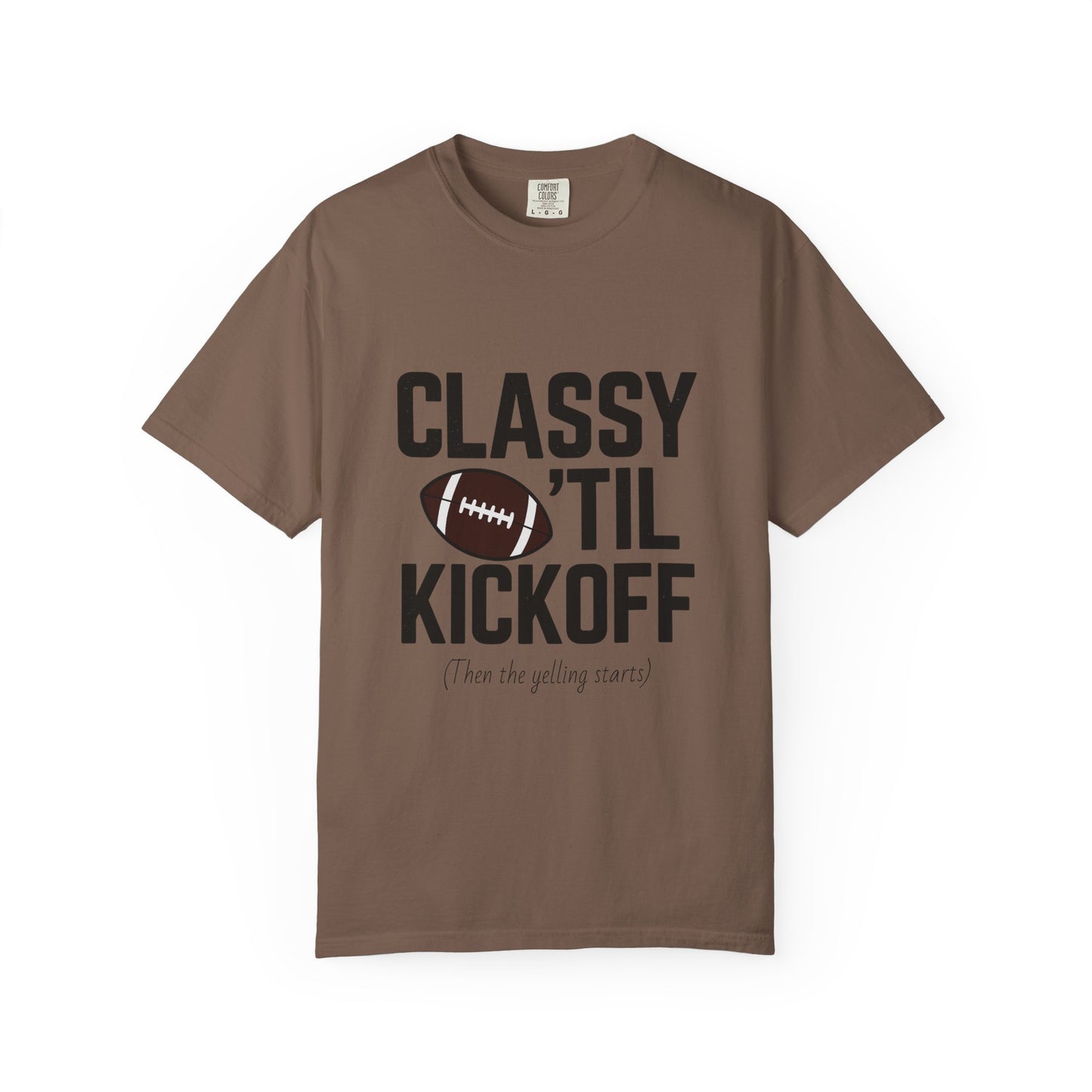 Classy Football T-Shirt | Unisex Garment-Dyed Tee for Game Day, Tailgating, Party Wear, Sports Fans, Gift Ideas