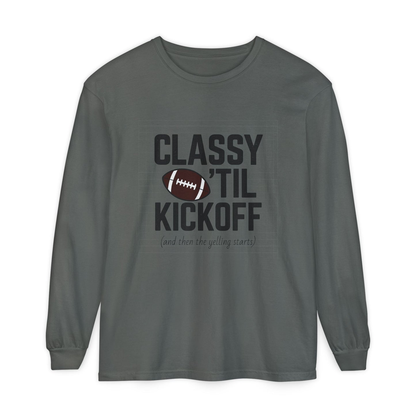 Football Themed Long Sleeve T-Shirt, Football Fan Tee, Game Day Apparel, Unisex Casual Wear, Sports Apparel, Kickoff Party Shirt