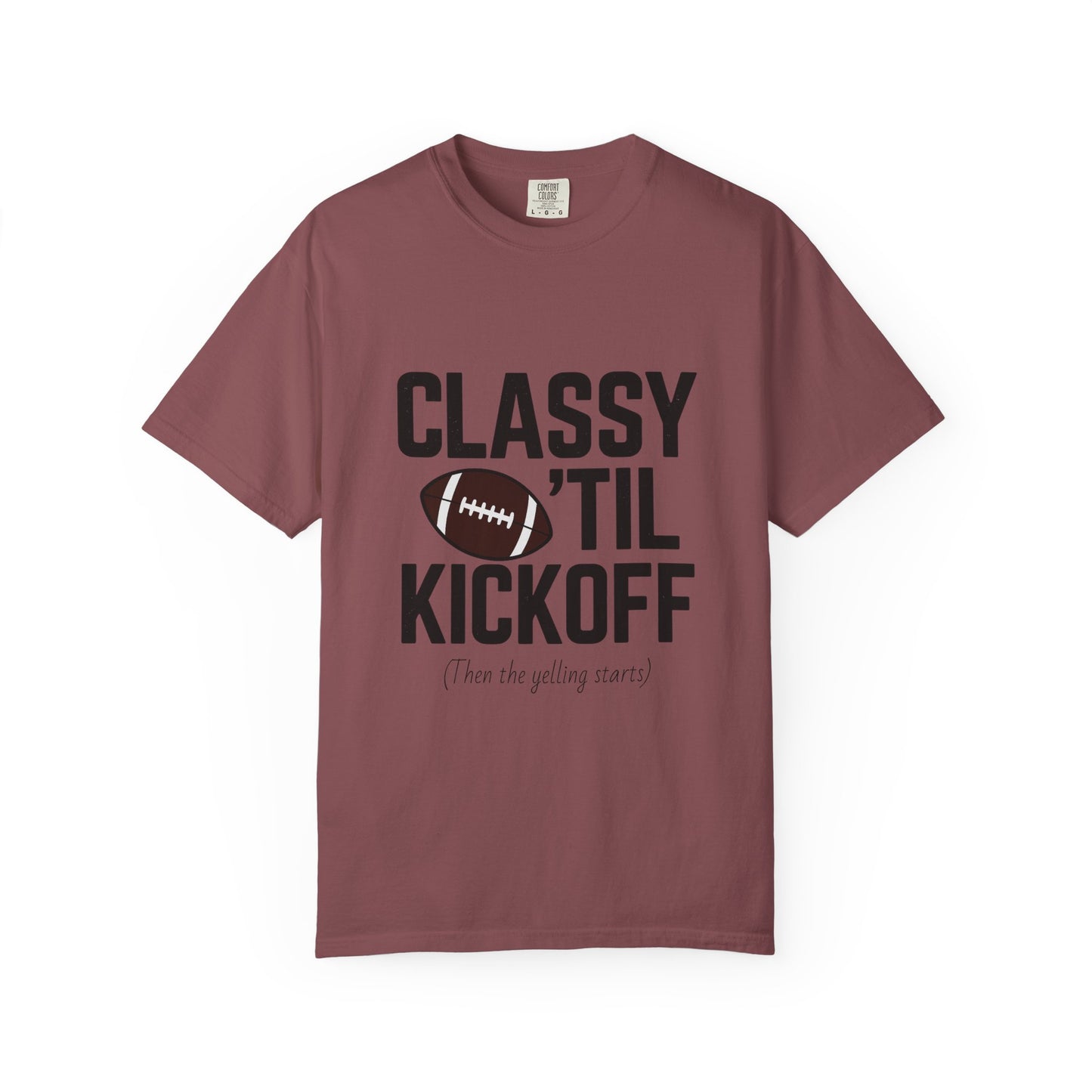 Classy Football T-Shirt | Unisex Garment-Dyed Tee for Game Day, Tailgating, Party Wear, Sports Fans, Gift Ideas