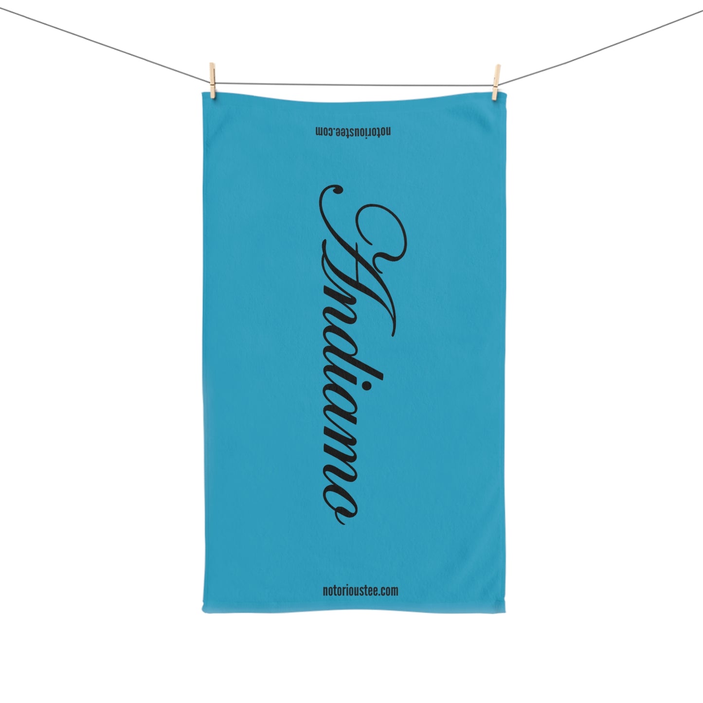 ANDIAMO Teal Luxury Yacht Hand Towel - Nautical Decor, Beach House Gift, Marine-Themed Accessory, Sailing Enthusiast Towel, Coastal Home Essentials