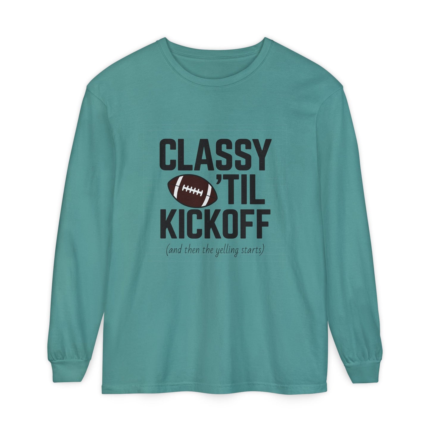 Football Themed Long Sleeve T-Shirt, Football Fan Tee, Game Day Apparel, Unisex Casual Wear, Sports Apparel, Kickoff Party Shirt