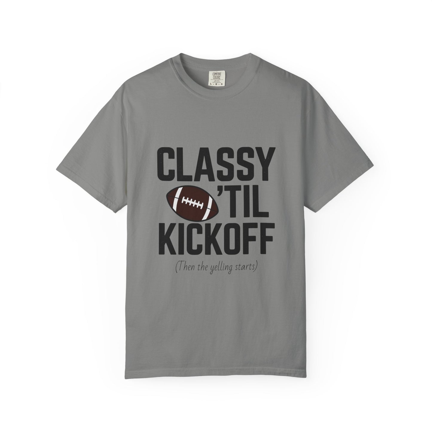 Classy Football T-Shirt | Unisex Garment-Dyed Tee for Game Day, Tailgating, Party Wear, Sports Fans, Gift Ideas