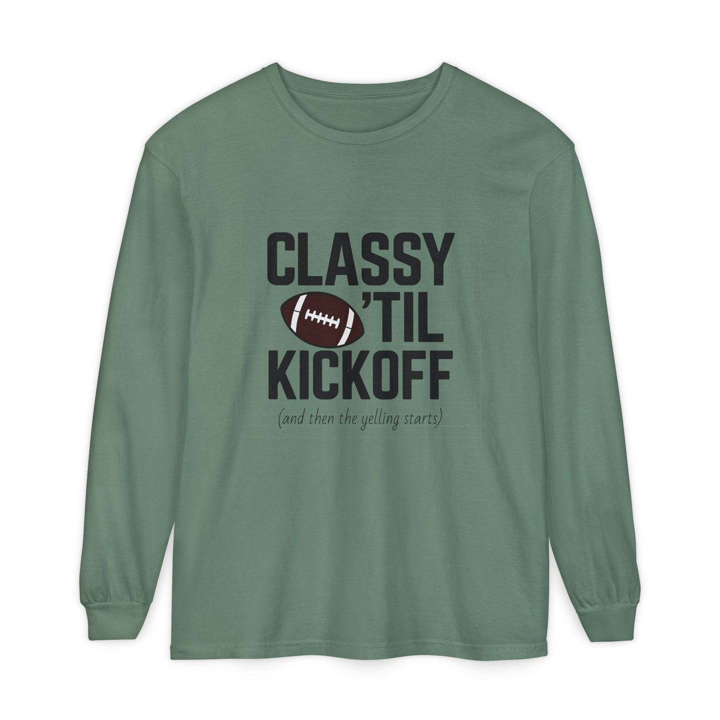 Football Themed Long Sleeve T-Shirt, Football Fan Tee, Game Day Apparel, Unisex Casual Wear, Sports Apparel, Kickoff Party Shirt