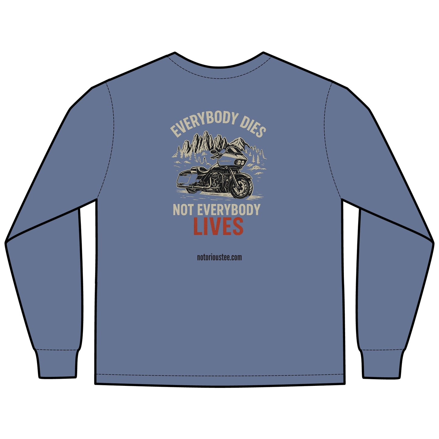 Notorious Tee Ride To Live Motorcycle Long Sleeve Tee, Ride to Live Shirt, Unisex T-Shirt, Biker Gift, Casual Wear, Adventure Apparel, Rocker Style