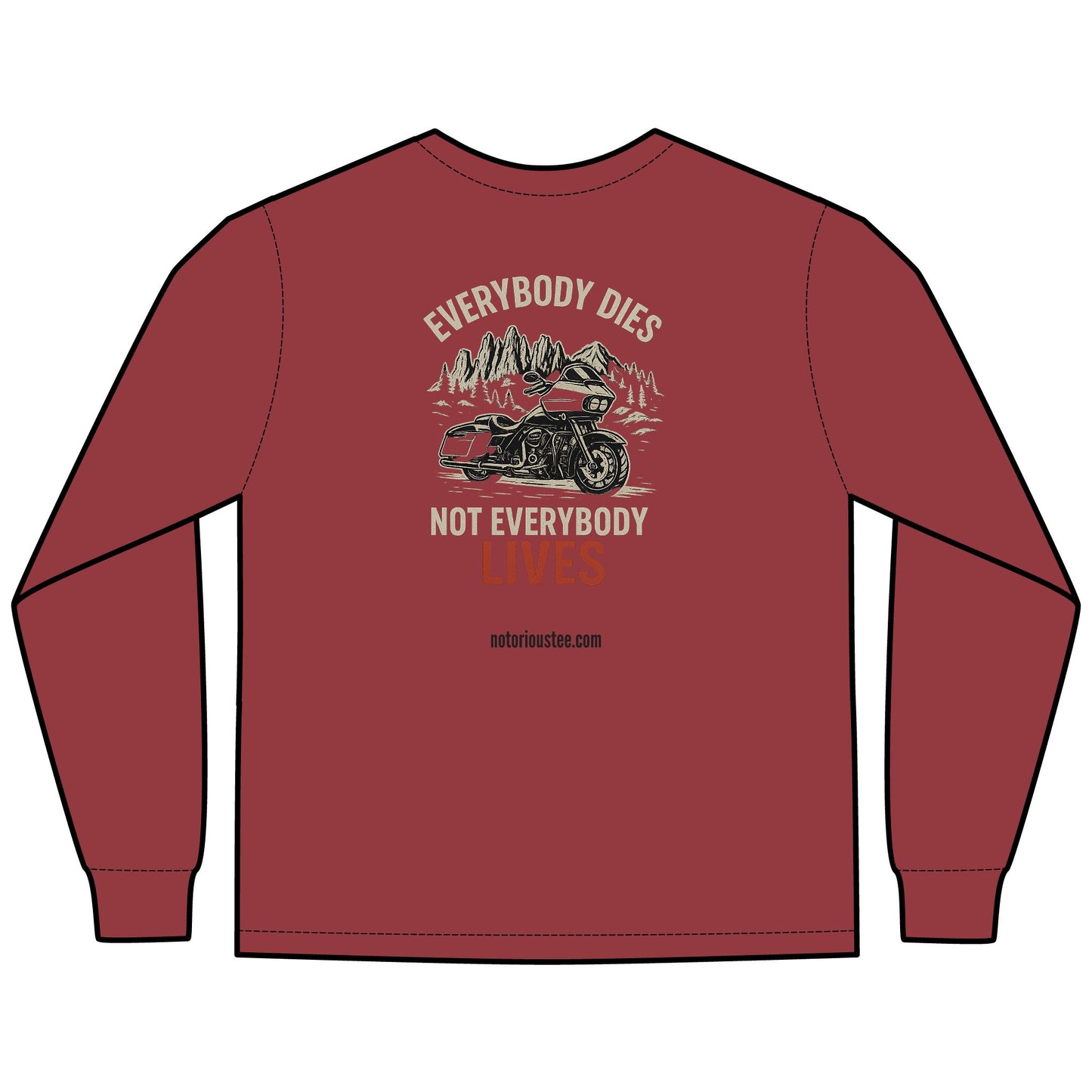 Notorious Tee Ride To Live Motorcycle Long Sleeve Tee, Ride to Live Shirt, Unisex T-Shirt, Biker Gift, Casual Wear, Adventure Apparel, Rocker Style
