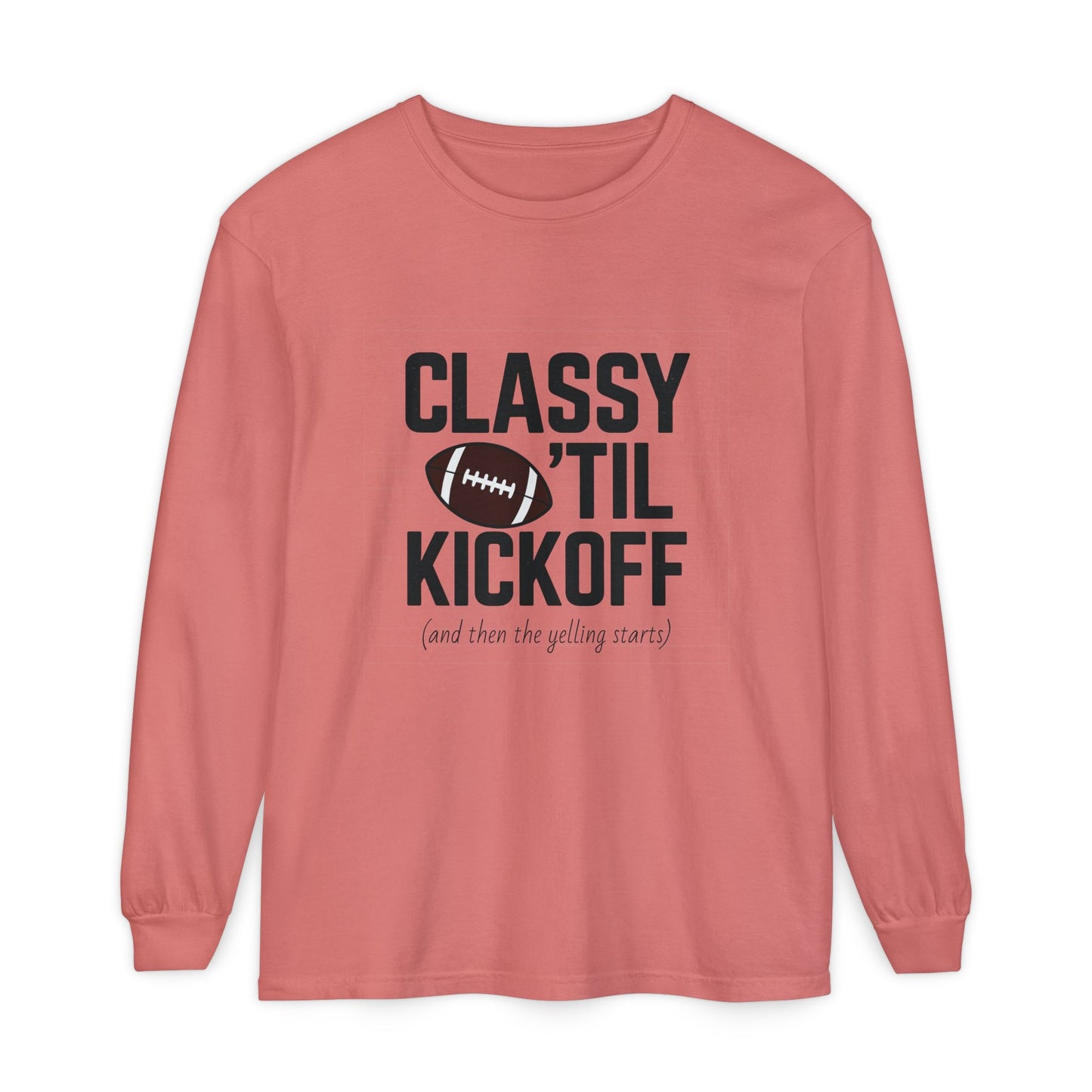 Football Themed Long Sleeve T-Shirt, Football Fan Tee, Game Day Apparel, Unisex Casual Wear, Sports Apparel, Kickoff Party Shirt