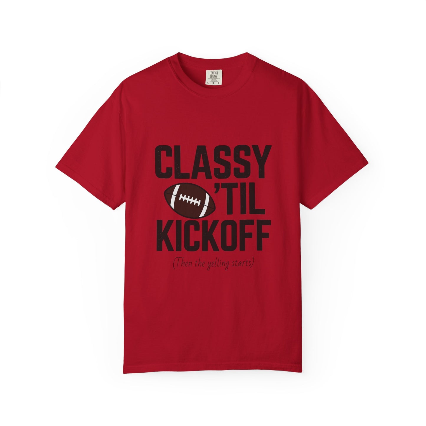 Classy Football T-Shirt | Unisex Garment-Dyed Tee for Game Day, Tailgating, Party Wear, Sports Fans, Gift Ideas