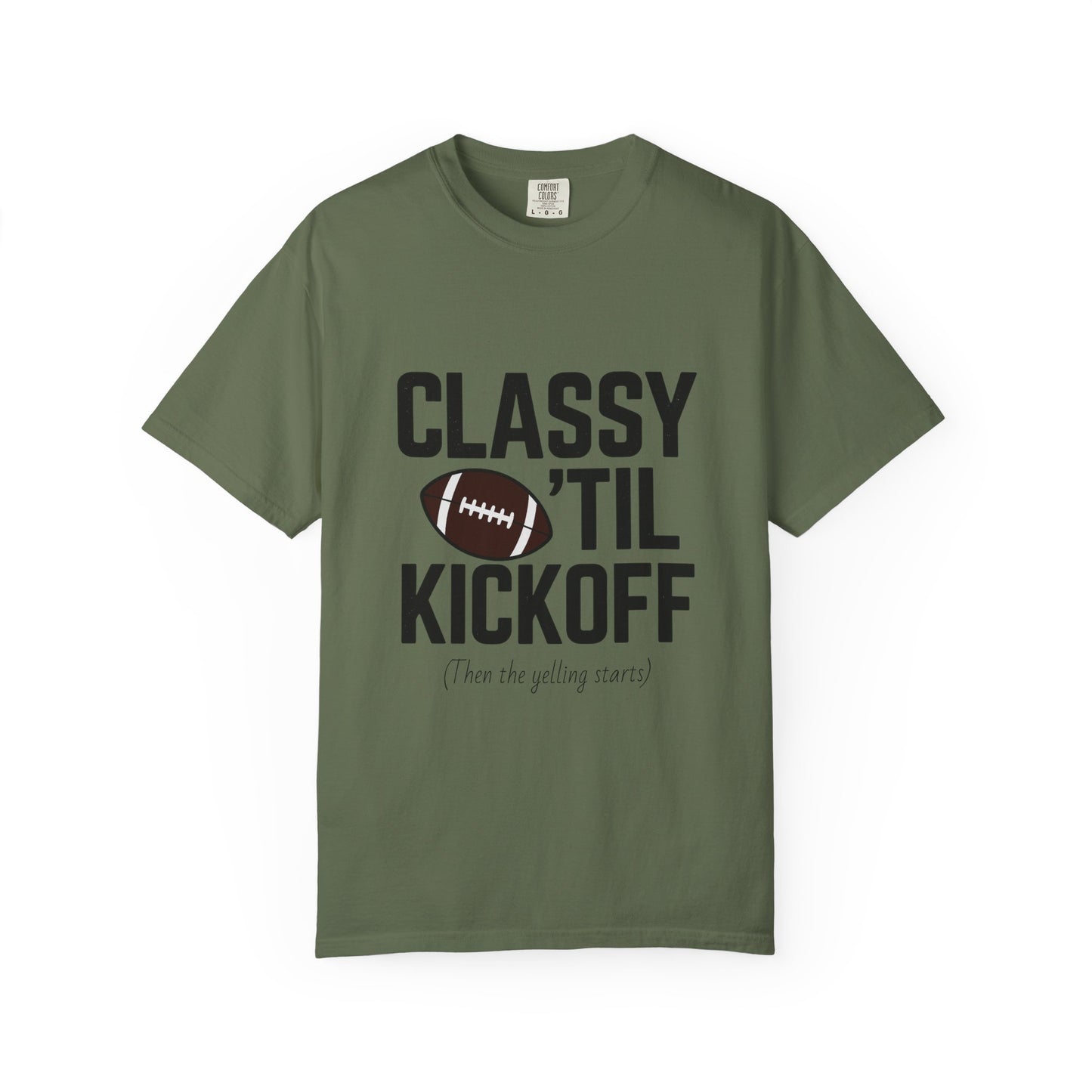 Classy Football T-Shirt | Unisex Garment-Dyed Tee for Game Day, Tailgating, Party Wear, Sports Fans, Gift Ideas