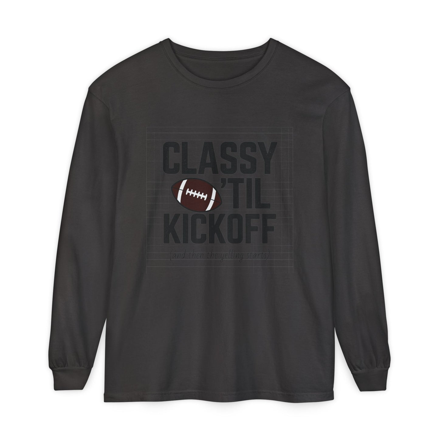Football Themed Long Sleeve T-Shirt, Football Fan Tee, Game Day Apparel, Unisex Casual Wear, Sports Apparel, Kickoff Party Shirt