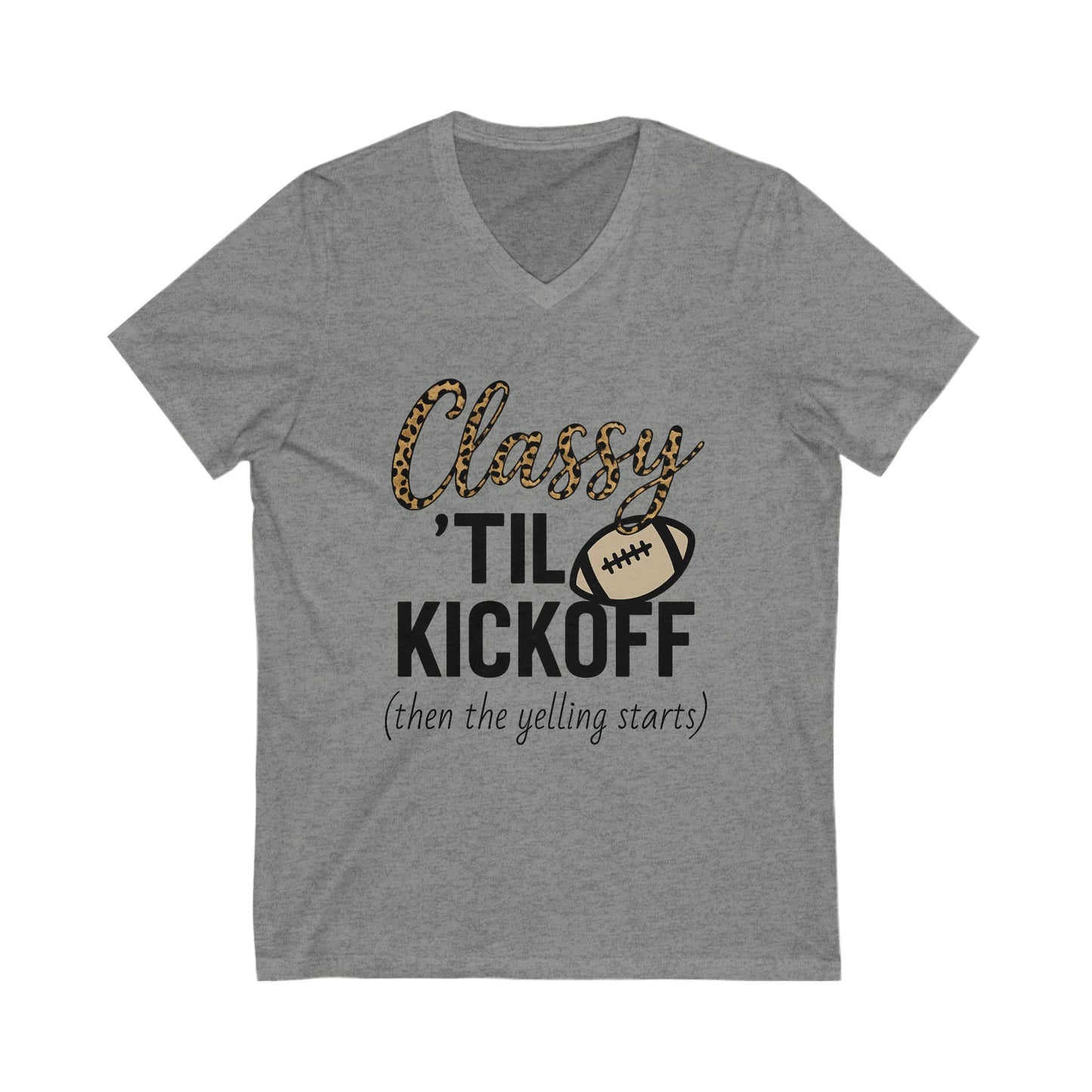 Notorious Tee Classy Football Fan V-Neck Tee, Women’s Game Day Shirt, Cute Sports Shirt, Tailgate Outfit, Football Party Tee