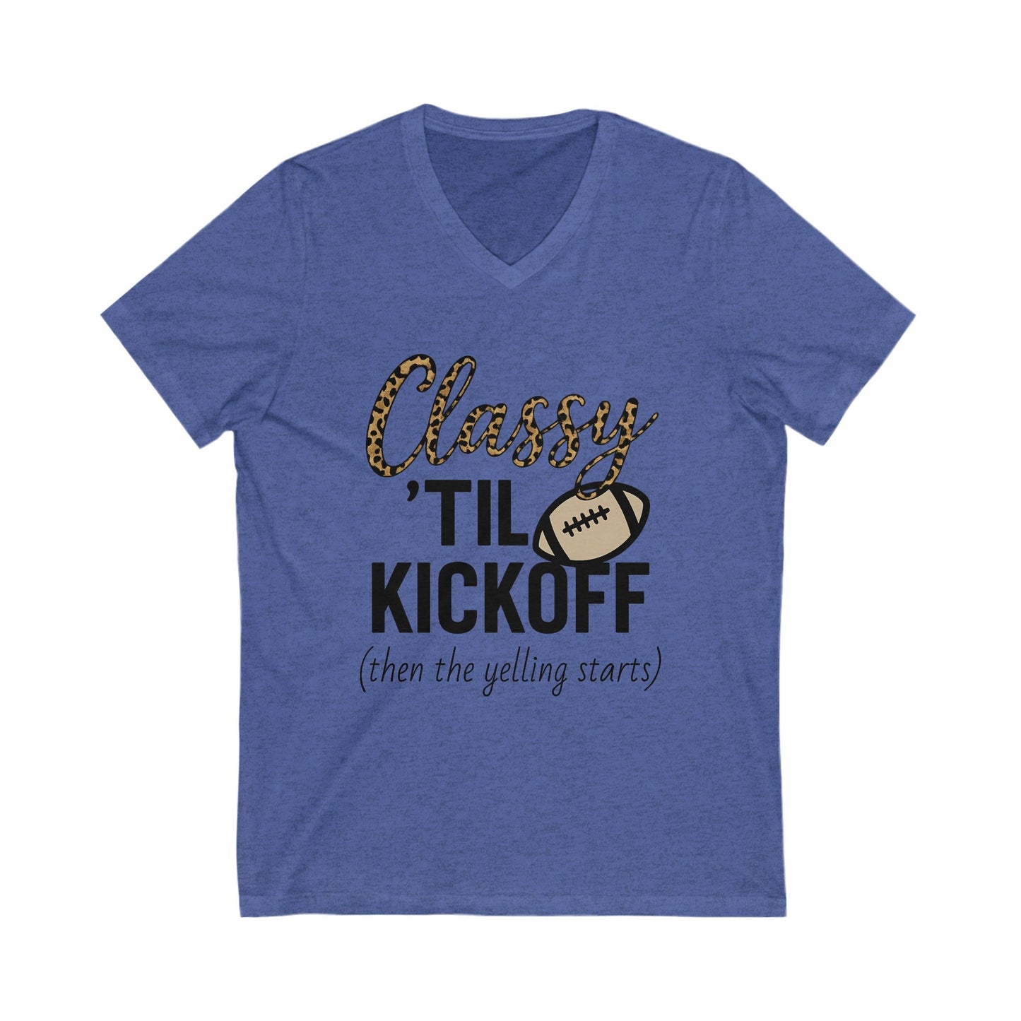 Notorious Tee Classy Football Fan V-Neck Tee, Women’s Game Day Shirt, Cute Sports Shirt, Tailgate Outfit, Football Party Tee