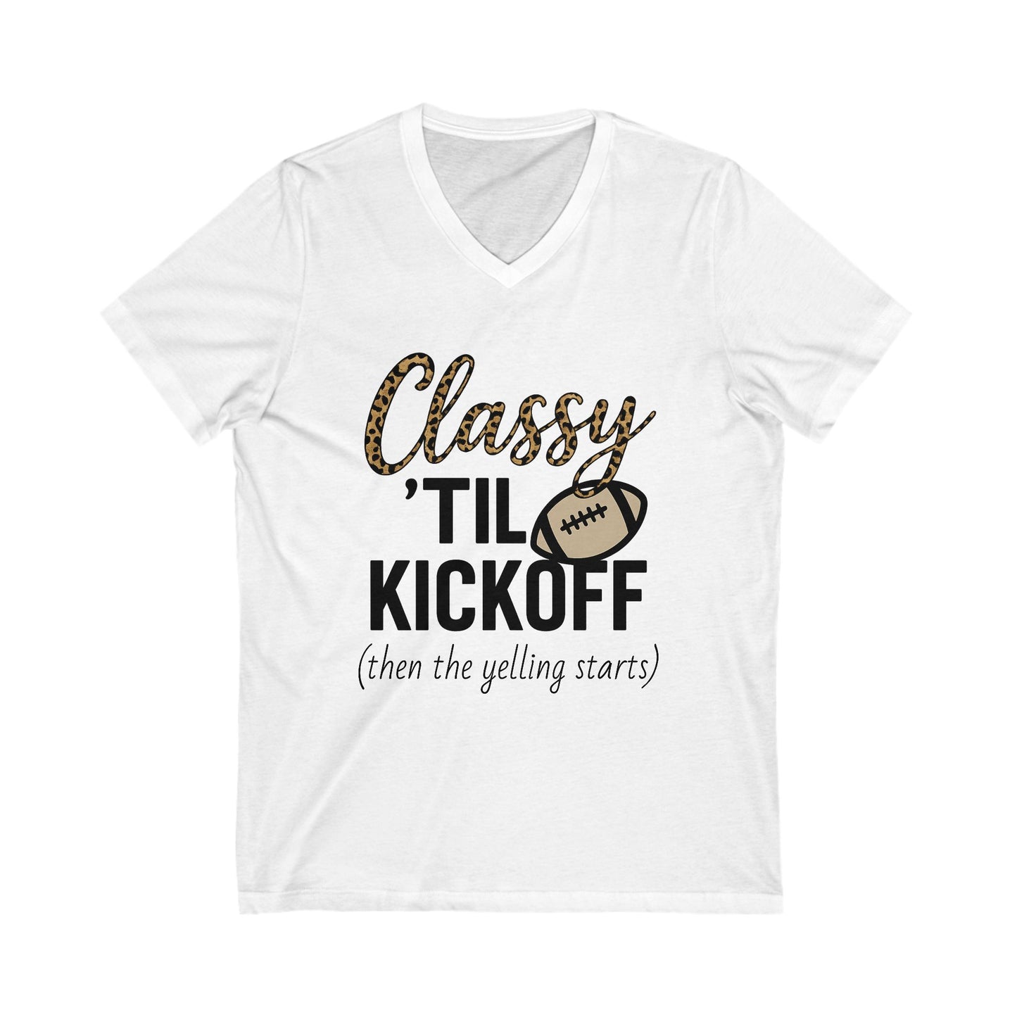 Notorious Tee Classy Football Fan V-Neck Tee, Women’s Game Day Shirt, Cute Sports Shirt, Tailgate Outfit, Football Party Tee