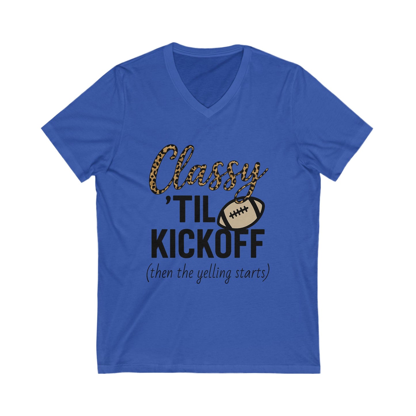 Notorious Tee Classy Football Fan V-Neck Tee, Women’s Game Day Shirt, Cute Sports Shirt, Tailgate Outfit, Football Party Tee