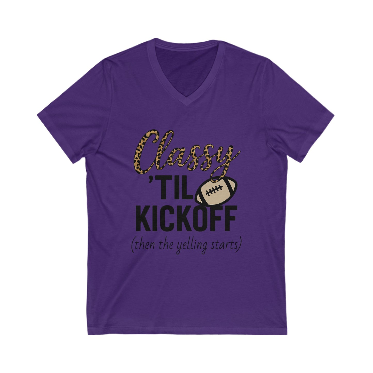 Notorious Tee Classy Football Fan V-Neck Tee, Women’s Game Day Shirt, Cute Sports Shirt, Tailgate Outfit, Football Party Tee