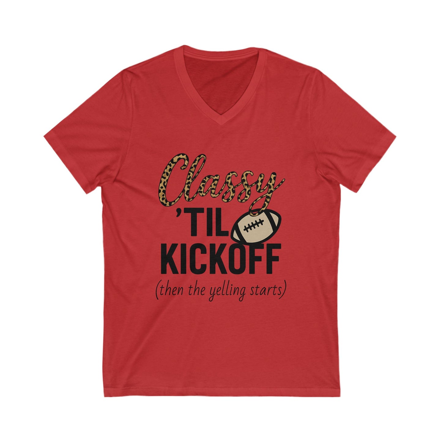Notorious Tee Classy Football Fan V-Neck Tee, Women’s Game Day Shirt, Cute Sports Shirt, Tailgate Outfit, Football Party Tee