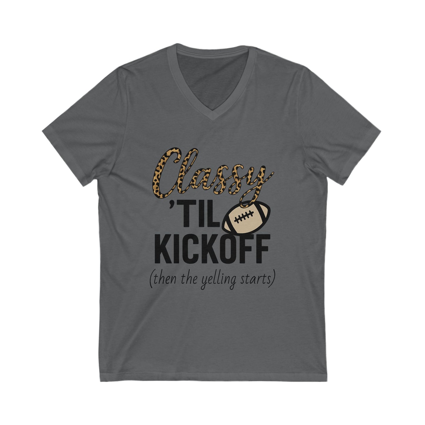 Notorious Tee Classy Football Fan V-Neck Tee, Women’s Game Day Shirt, Cute Sports Shirt, Tailgate Outfit, Football Party Tee