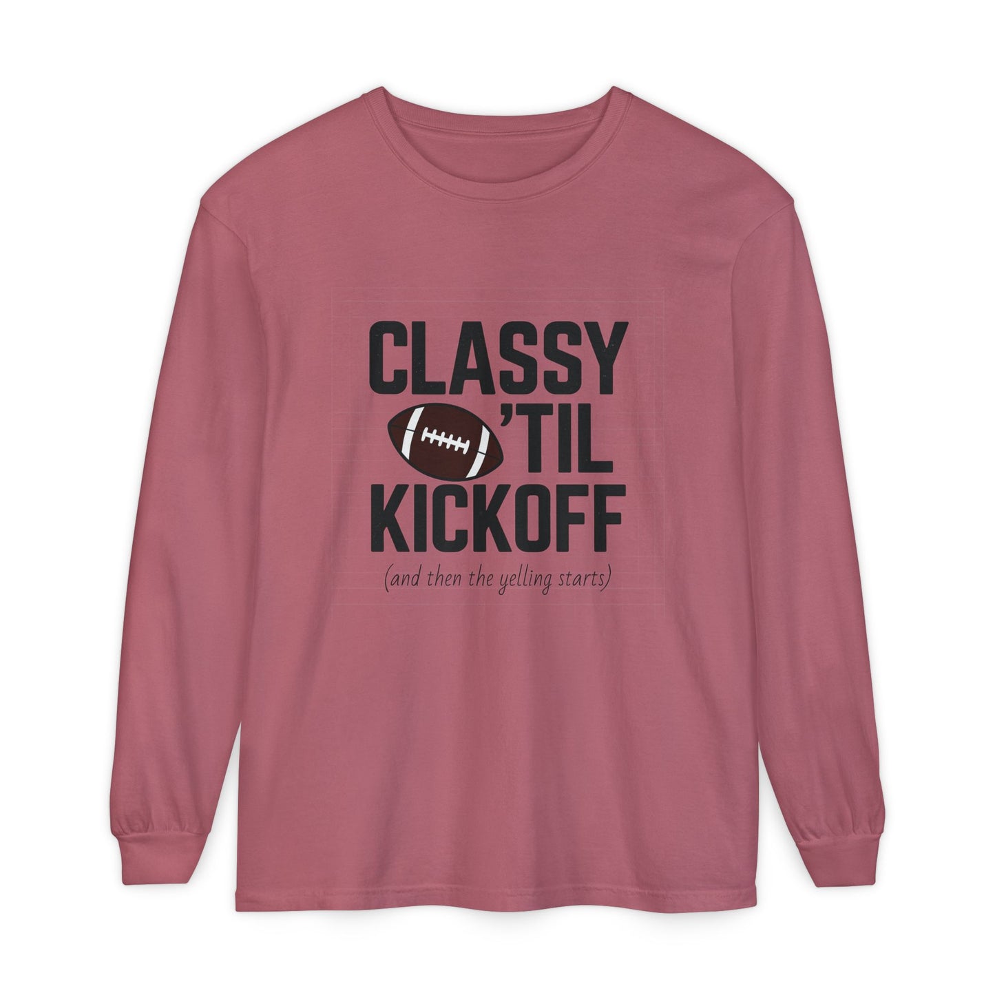 Football Themed Long Sleeve T-Shirt, Football Fan Tee, Game Day Apparel, Unisex Casual Wear, Sports Apparel, Kickoff Party Shirt