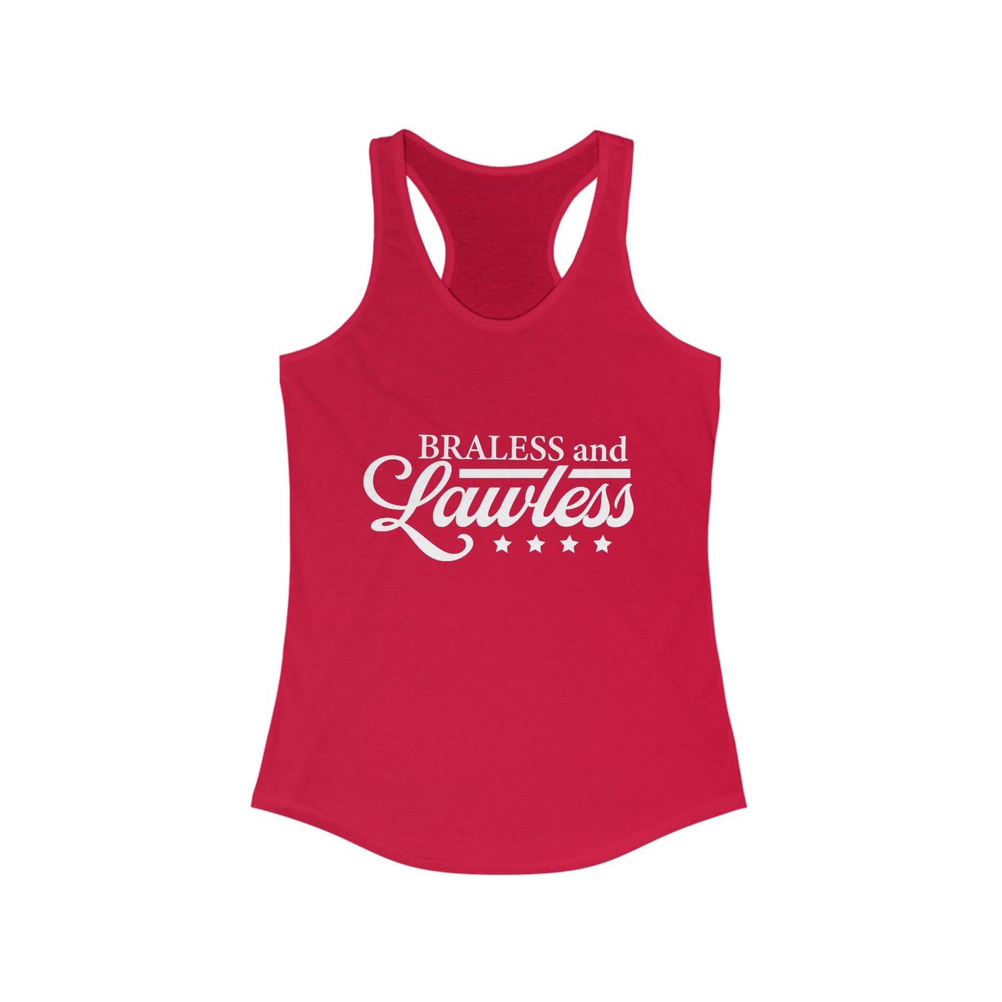 BRALESS AND LAWLESS Flowy Racerback Tank - Empowering Tank for Bold Women
