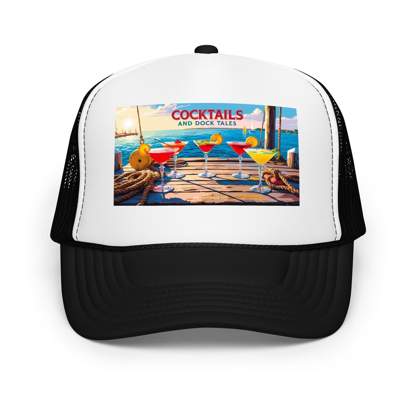 Cocktails and Dock Tales Foam trucker hat