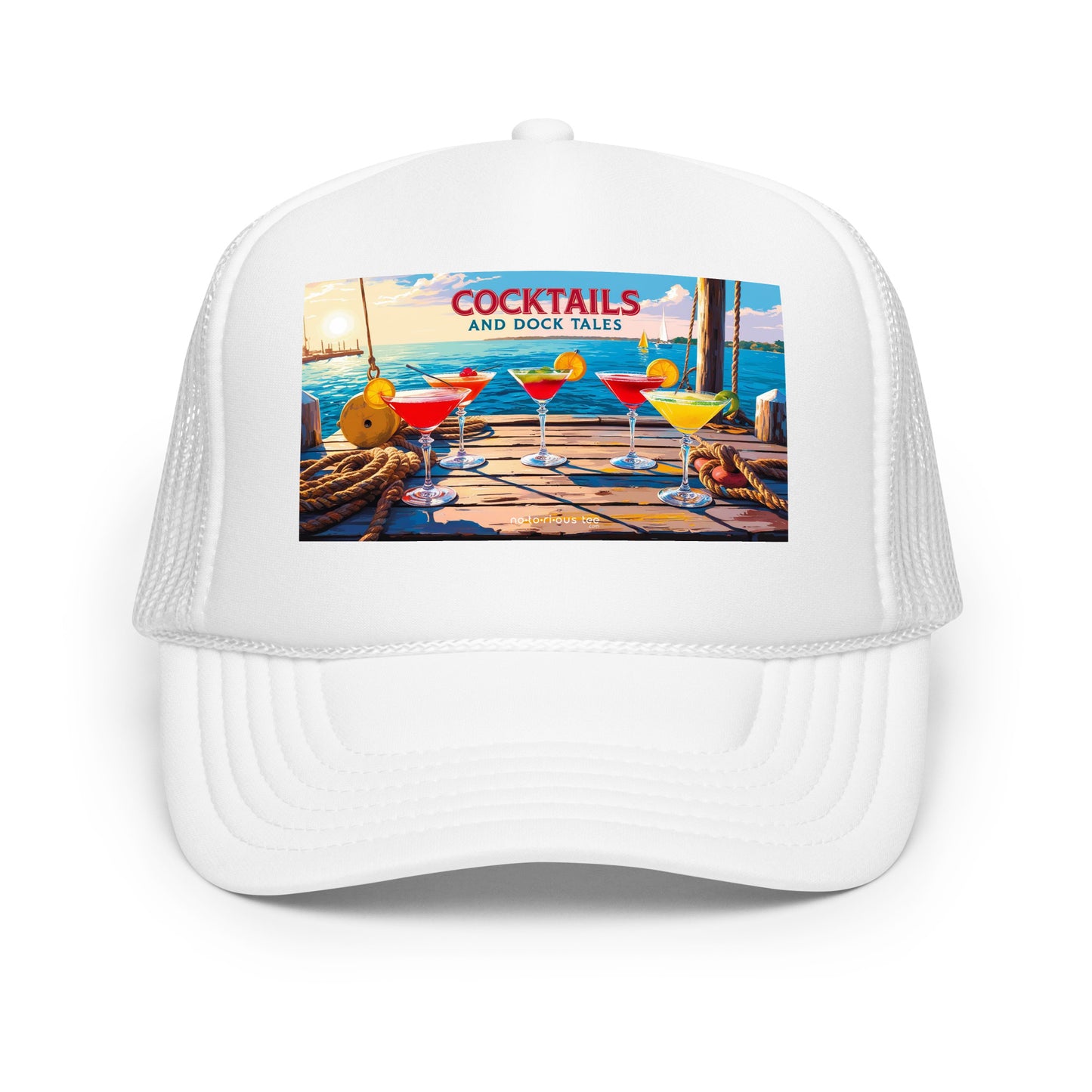 Cocktails and Dock Tales Foam trucker hat