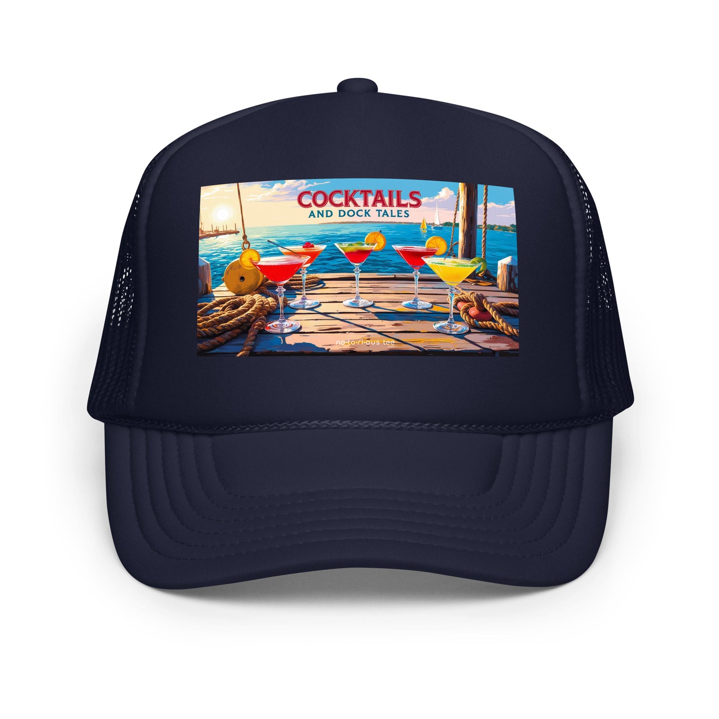 Cocktails and Dock Tales Foam trucker hat