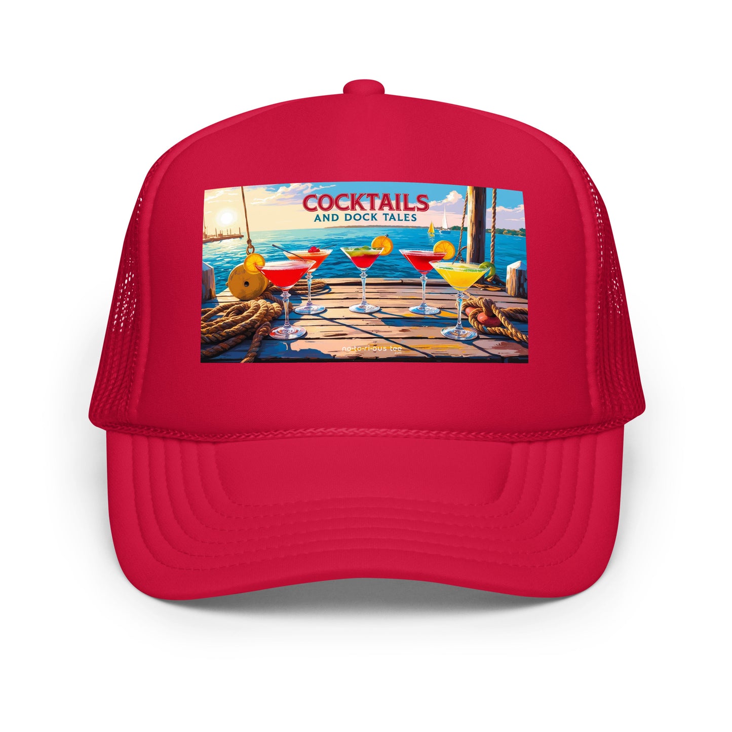 Cocktails and Dock Tales Foam trucker hat