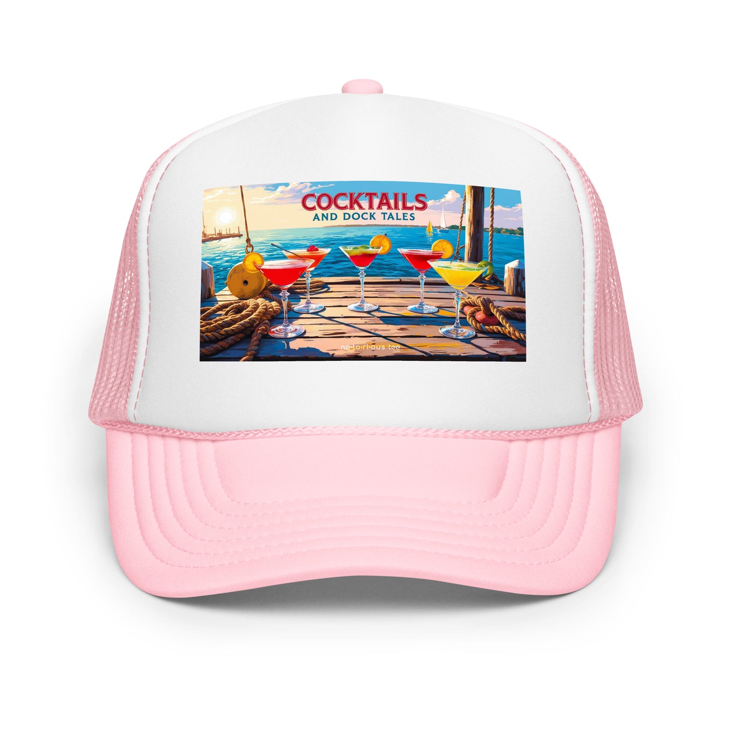 Cocktails and Dock Tales Foam trucker hat