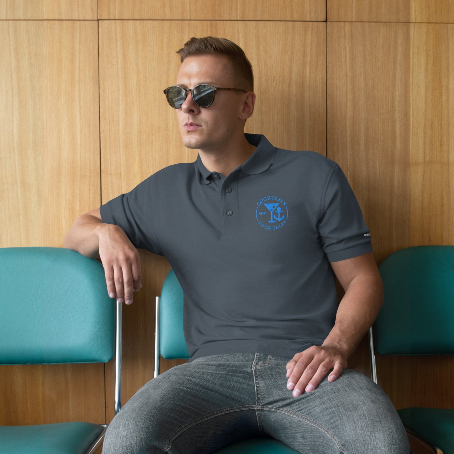 Cocktails and Dock Tales Men's Premium Polo