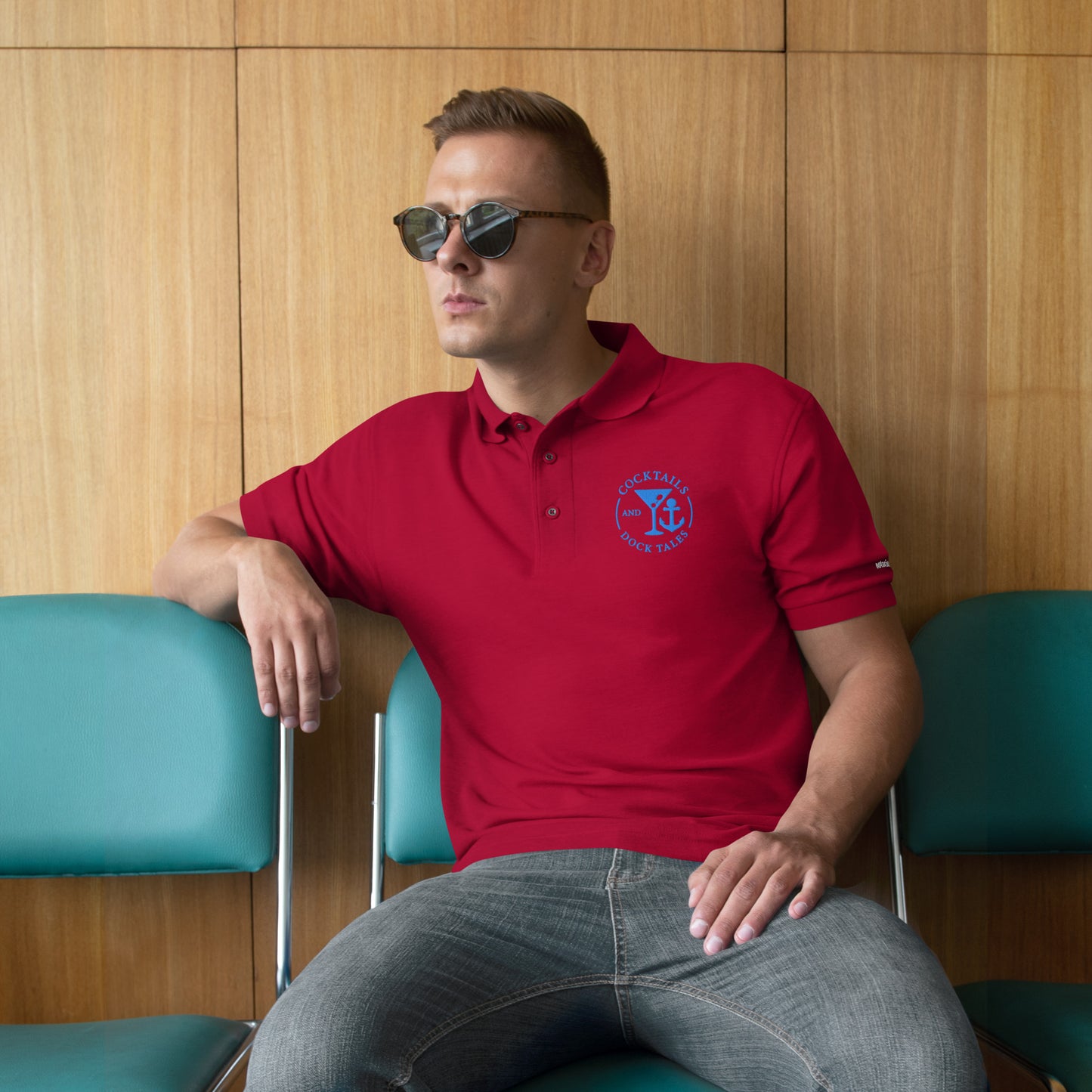 Cocktails and Dock Tales Men's Premium Polo