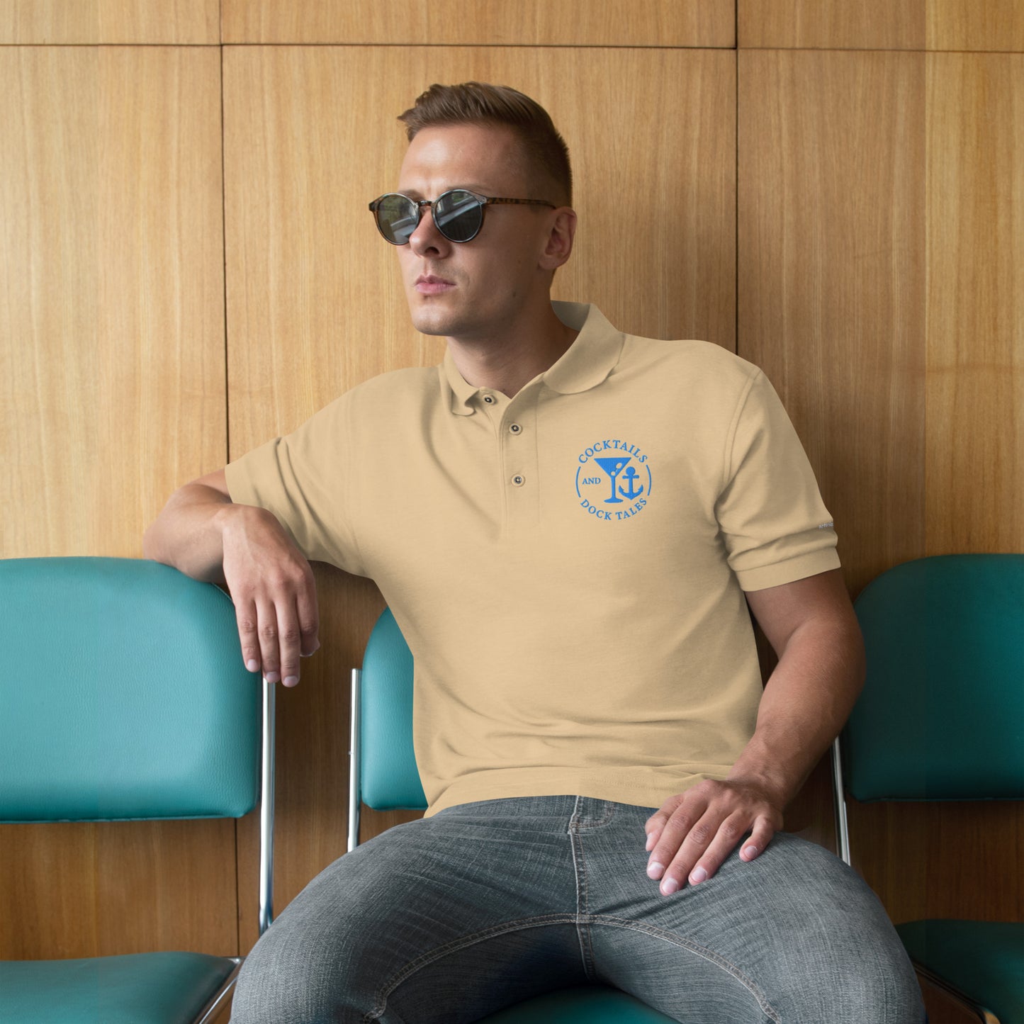 Cocktails and Dock Tales Men's Premium Polo
