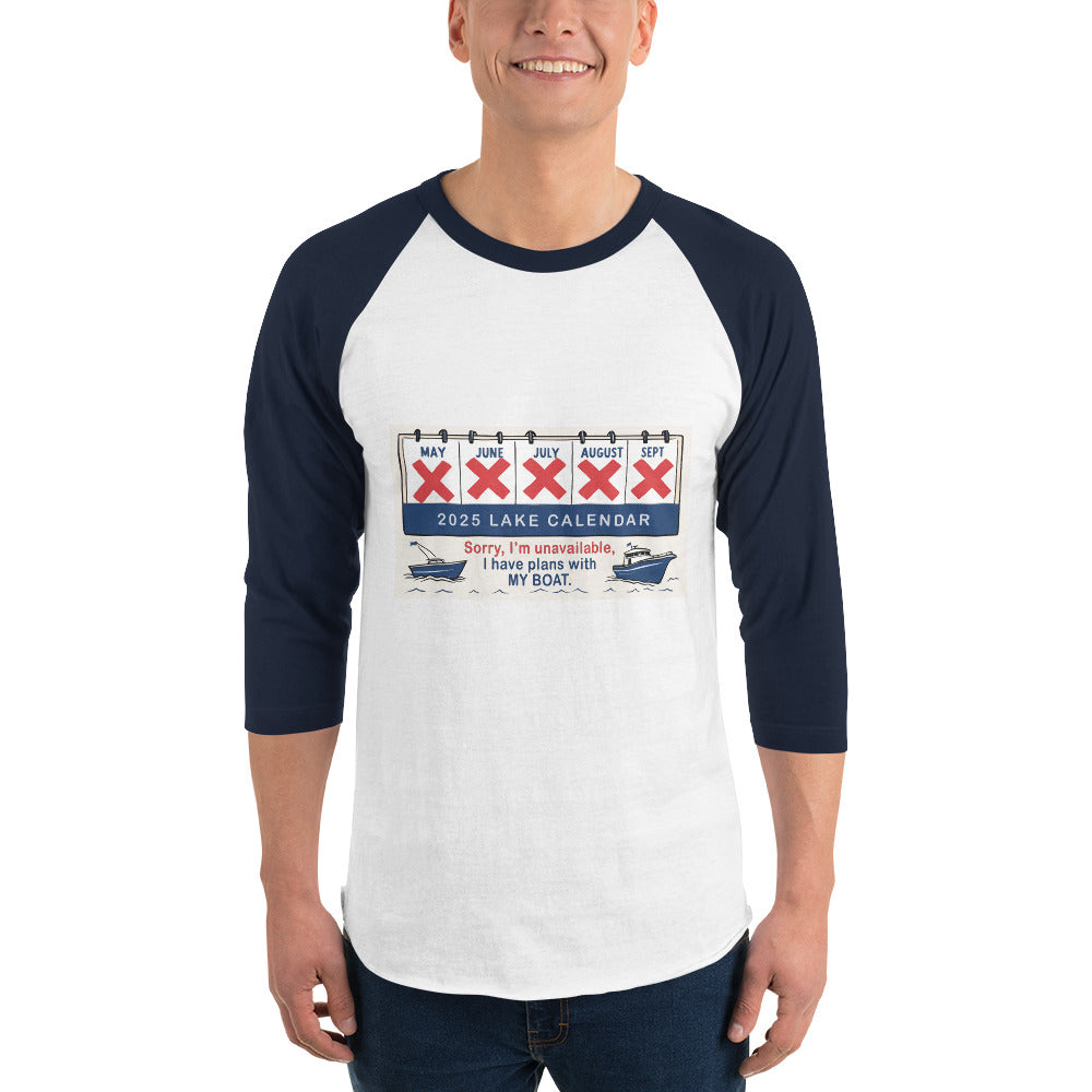 Lake Calendar 3/4 sleeve raglan shirt