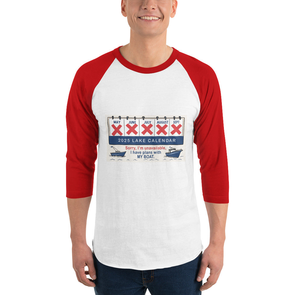 Lake Calendar 3/4 sleeve raglan shirt