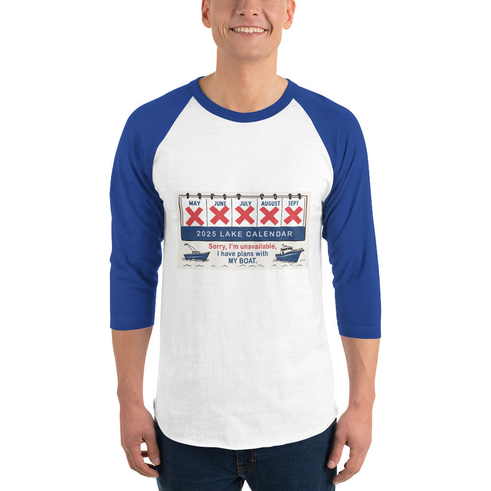 Lake Calendar 3/4 sleeve raglan shirt