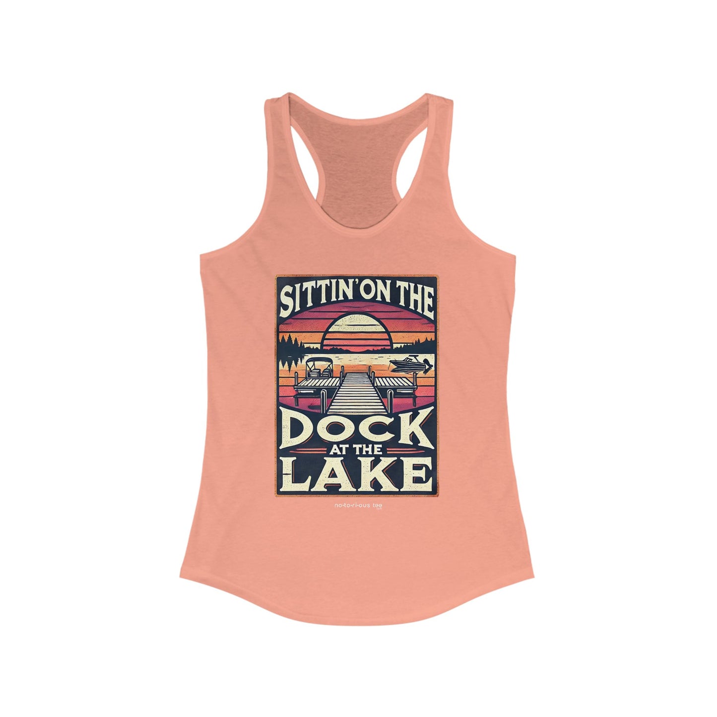 Sittin' on the Dock of the Lake - Flowy Racerback Tank Women's
