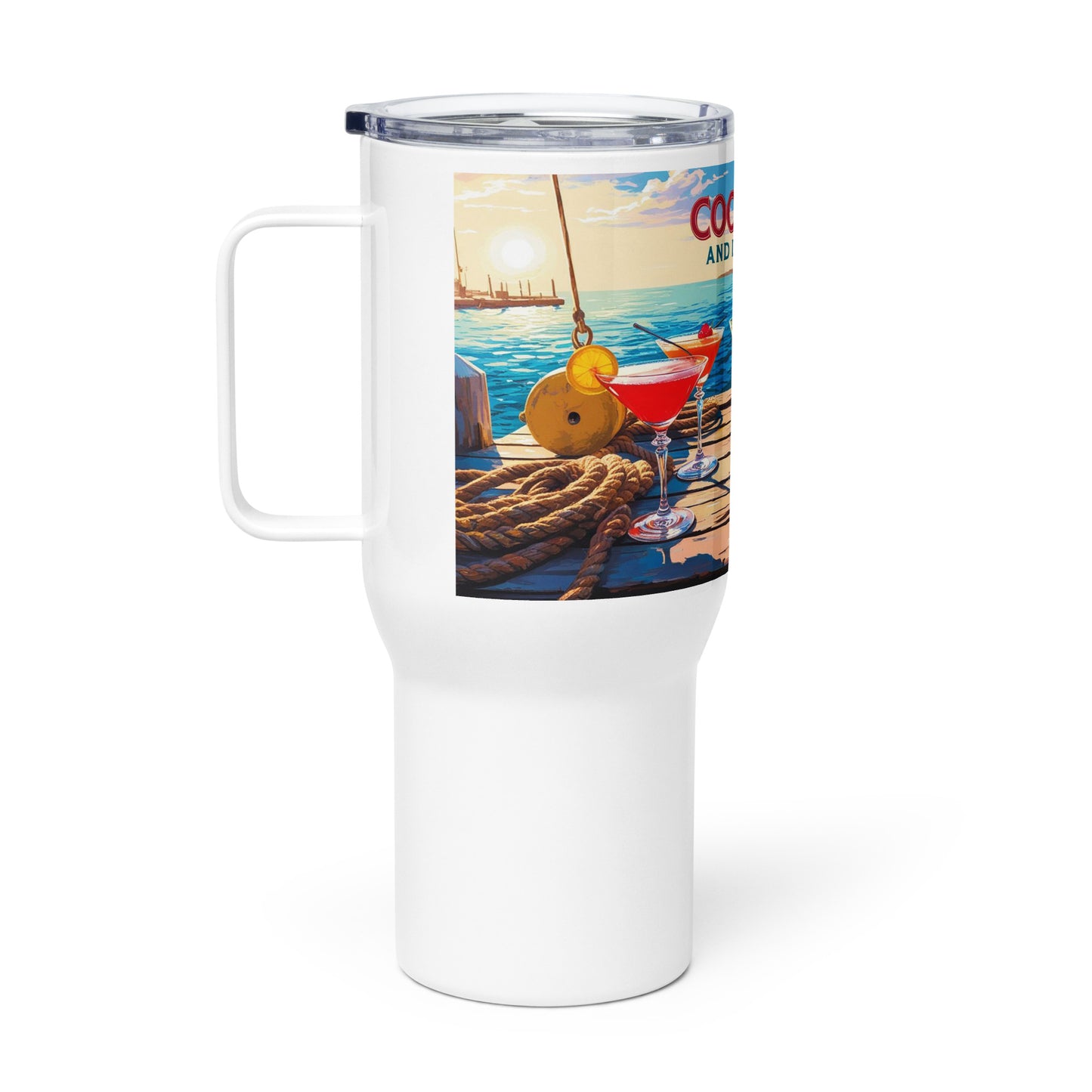Travel mug with a handle