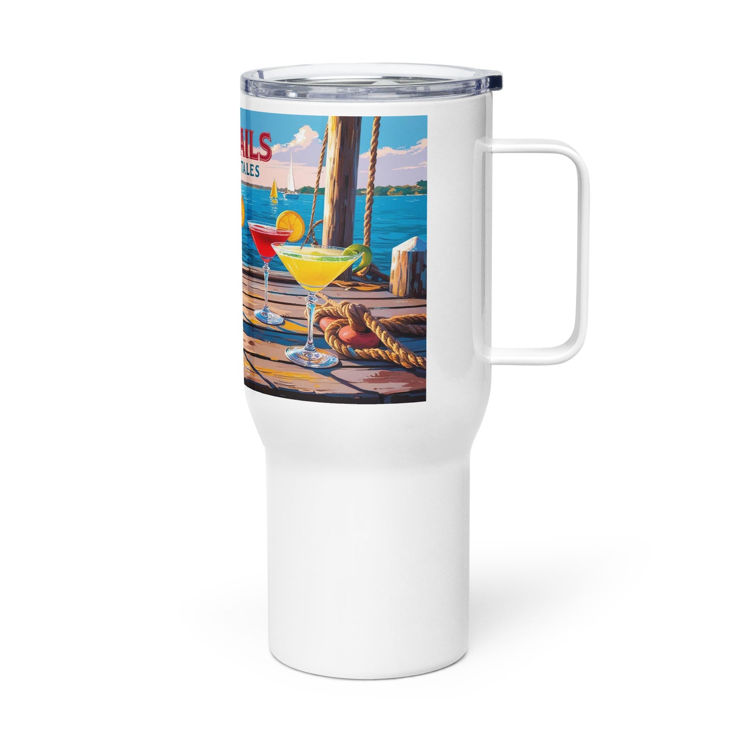 Travel mug with a handle