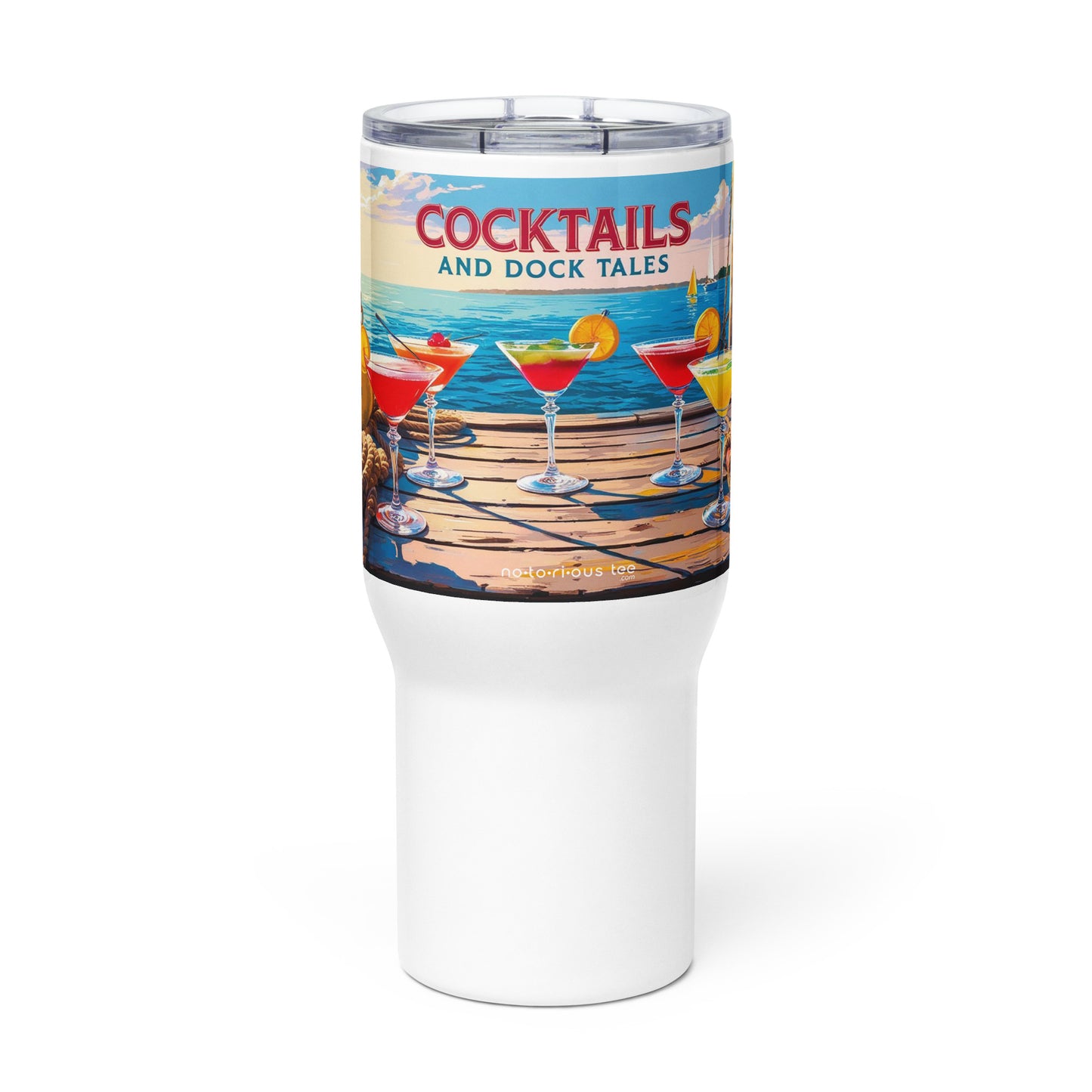 Travel mug with a handle
