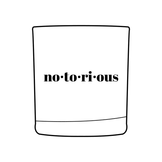 Notorious Tee NOTORIOUS Whiskey Glass, 10.5oz (Engraving)