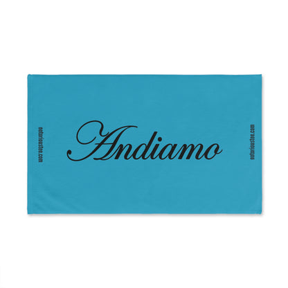 ANDIAMO Teal Luxury Yacht Hand Towel - Nautical Decor, Beach House Gift, Marine-Themed Accessory, Sailing Enthusiast Towel, Coastal Home Essentials