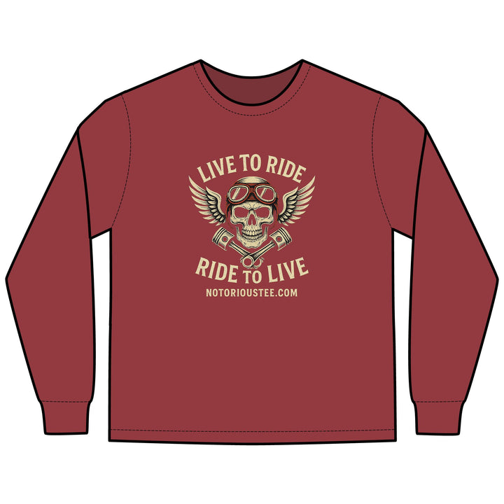 Ride to Live Motorcycle Long Sleeve Tee