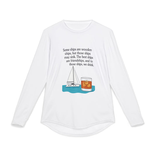 Men's UV Protection Long Sleeve Shirt with Nautical Quote | Perfect for Beach Days, Sailing, Summer Trips, or Outdoor Adventures
