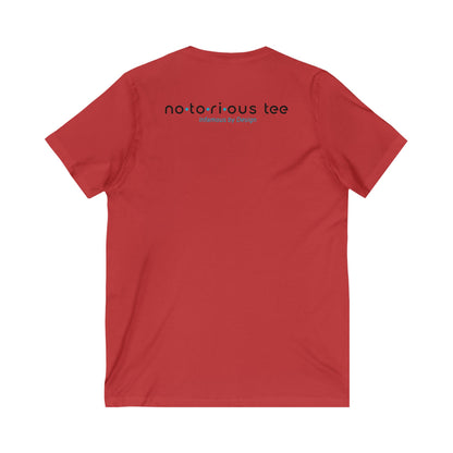 Notorious Tee Classy Football Fan V-Neck Tee, Women’s Game Day Shirt, Cute Sports Shirt, Tailgate Outfit, Football Party Tee